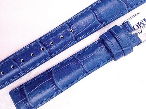 Cinturino Morellato pelle stampa alligatore blu